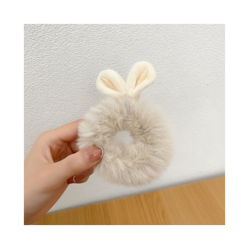 Plush Scrunchie Rabbit Ears Scrunchies Elastic Hair Bands Headband Ponytail Holder Ties Rope Women Girls Hair Accessories-image-OPC-PBQN99T-NEW