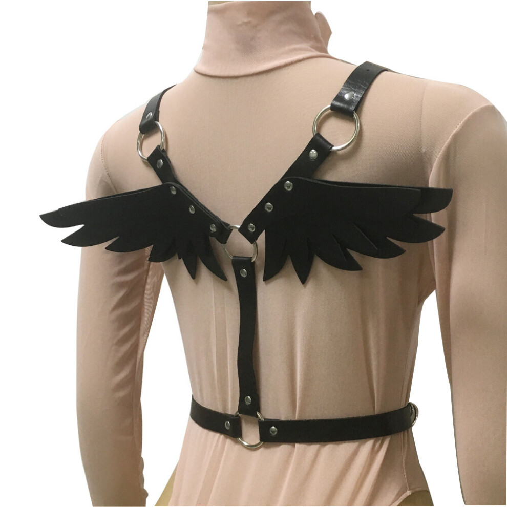 Multicoloured Goth Leather Material Harness Angel Wing Sexy Garter Erotic Waist Punk Women's Lingerie Night Club Punk Suspenders Belt