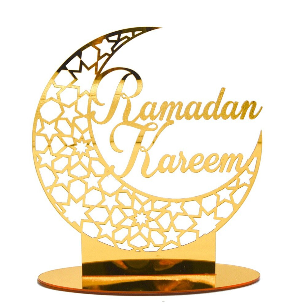 EID Mubarak Acrylic Ornament Ramadan Decoration For Home Islamic Muslim Party Ramadan Kareem Moon Decor Eid Abaya Al Adha