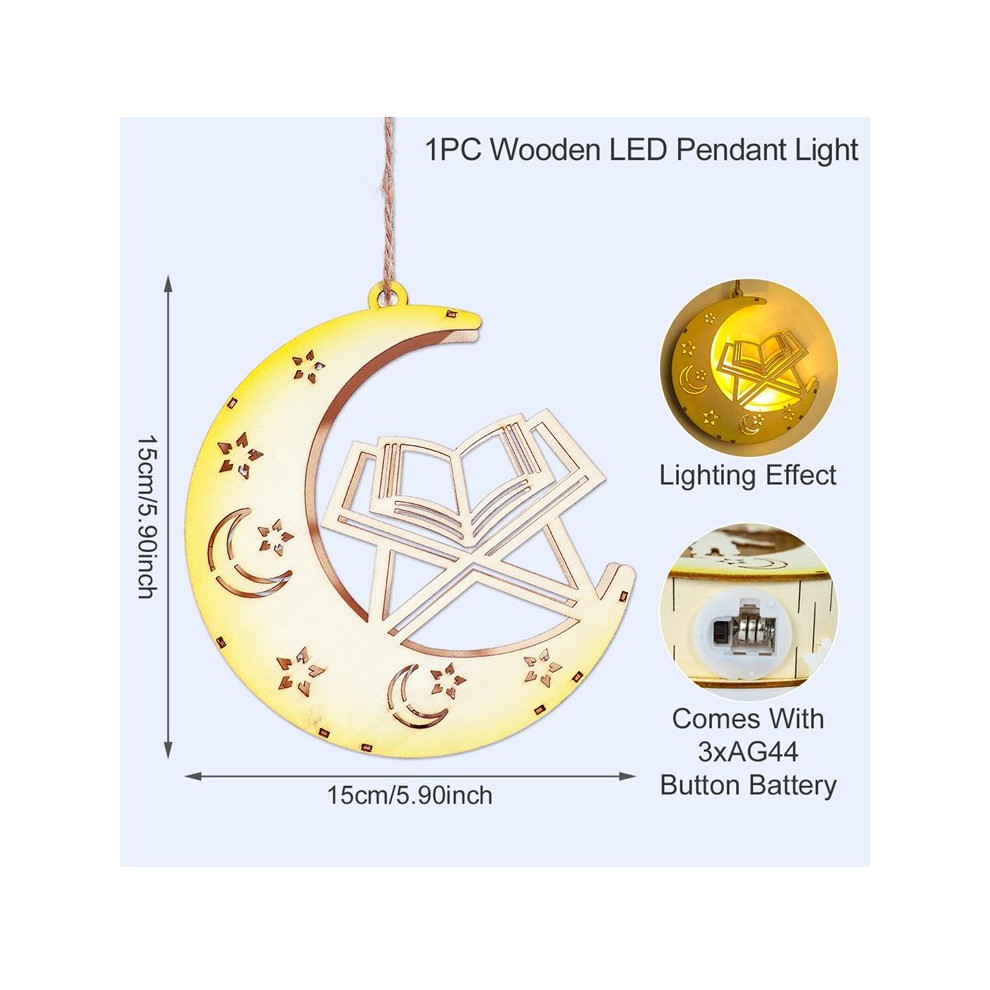 EID Mubarak Wooden Lamp Pendant Ramadan Decoration For Home Islamic Muslim Party Decoration EID Abaya AL Adha Kareem