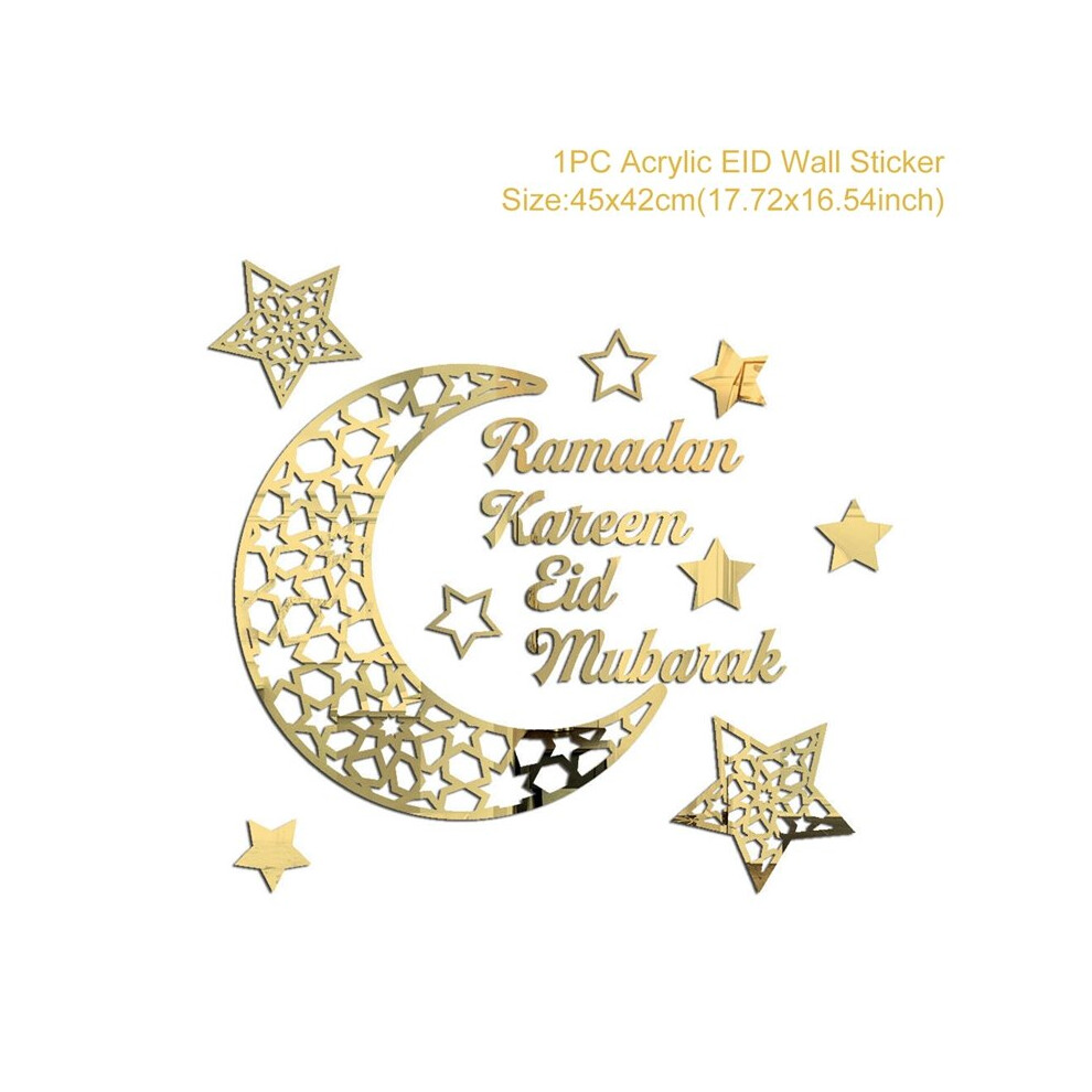 Eid Mubarak Acrylic Wall Stickers Ramadan Decoration For Home Islamic Muslim Party Decor EID Abaya AL Adha Ramadan Kareem