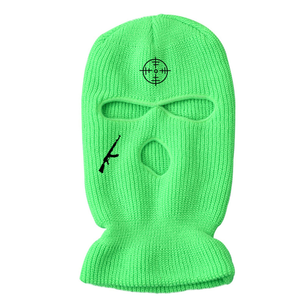 Ski Face Mask Unisex Winter Warm Knit Hat 3 Holes Embroidery Balaclava Motorcycle Riding Cycling Tactical Cap Beanies Multicoloured 885658071615