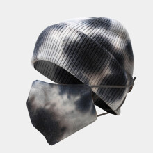 Winter Women Knitted Hat Face Mask Set Warm Women's Cap Protection Girls Accessory Women Tie-dye Balaclava Beanie Skull Hat