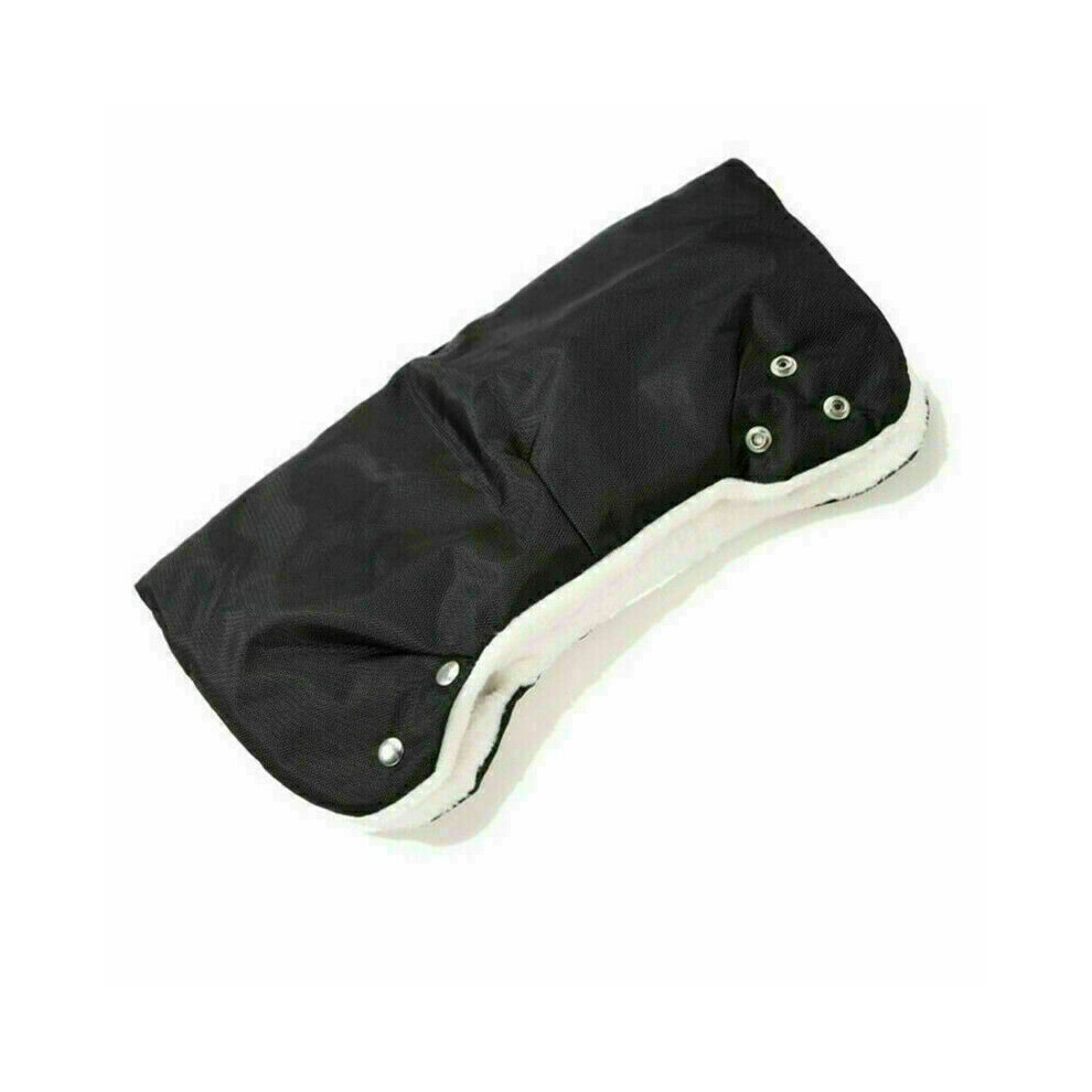 Kids Winter Warm Stroller Gloves Pushchair Hand Muff Waterproof Pram Accessory Mitten Baby Buggy Clutch Cart Thick Fleece Gloves Black