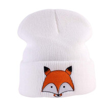 Unisex Children's Hat Cartoon Fox Printed Knitted Cap Winter Autumn Kids Warm Skullies Beanies Boys Girl Caps bonnet