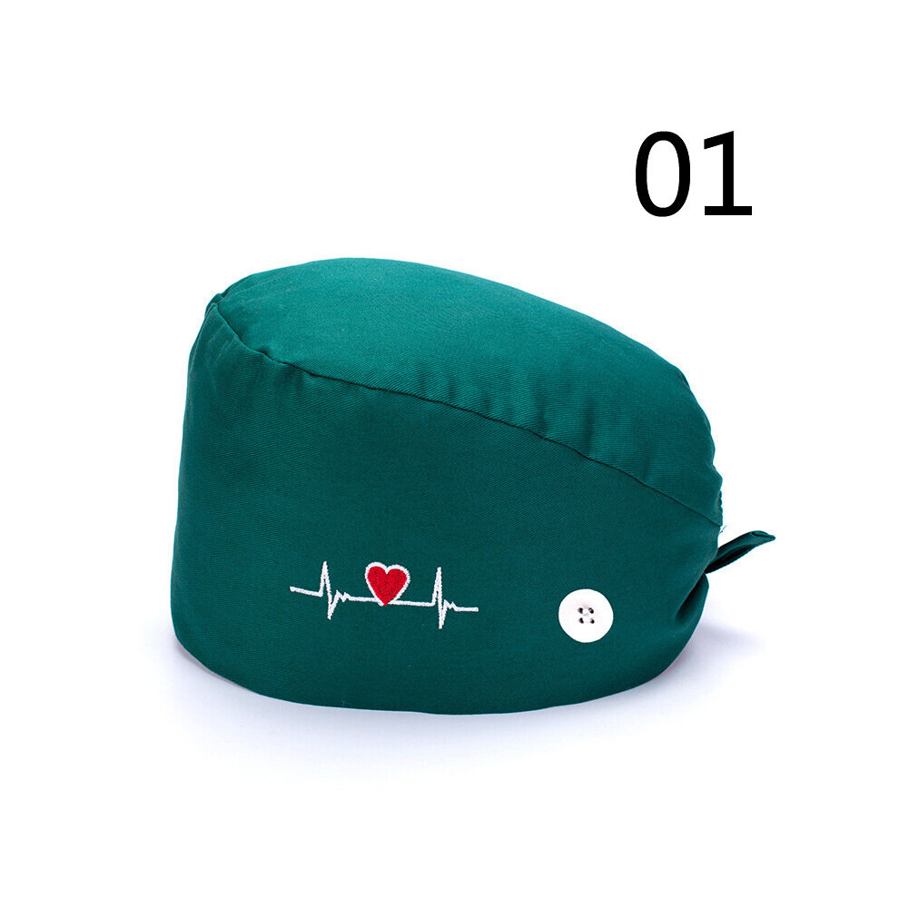 Floral Cartoon Print Scrub Cotton Nurse Hat Bouffant Sanitary Cap Nursing Comfortable Surgical Hat 885657953448