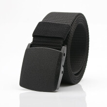 (black-105CM) Children's belts Plastic Buckle Nylon Boys Children Casual Tactical Belt Kids Waistband anti allergy students Waist Belt