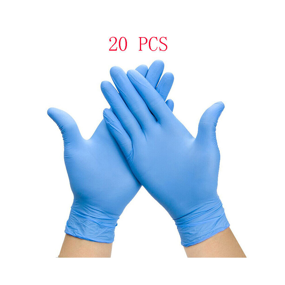 (Blue 20Pcs White-Xl) Disposable Waterproof Gloves Nitrile 100 Latex Rubber Gloves Latex For Home Food Laboratory Cleaning Rubber Gloves S/M/L/Xl 885658224028
