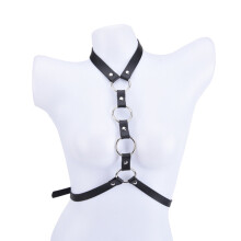 Leather Chest Harness Women BDSM Lingerie Harness Body Bondage Erotic Sexy Suspender Bra Cage Waist Wide