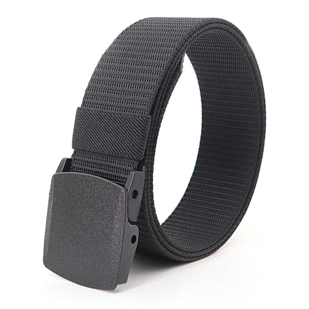 (Black-160cm) Men Women Unisex Outdoor Large Plus Size 110 120 130 140 150 160 Belts Pants with Plastic Buckle Waist Belt for Jeans-image-OPC-PBQT9P2-NEW