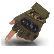(Camouflage White-M) Outdoor Tactical Gloves Airsoft Sport Gloves Half Finger Type Military Men Combat Gloves Shooting Gloves