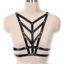 Punk Stockings Straps Leather Chest Harness Women Harness Bondage Bdsm Elastic Thigh Suspender Strap Light Sexy Erotic Lingerie