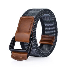Teenager Casual Nylon Double buckle canvas belt Men's outdoor sports and leisure belts Students youth weave belt NS06