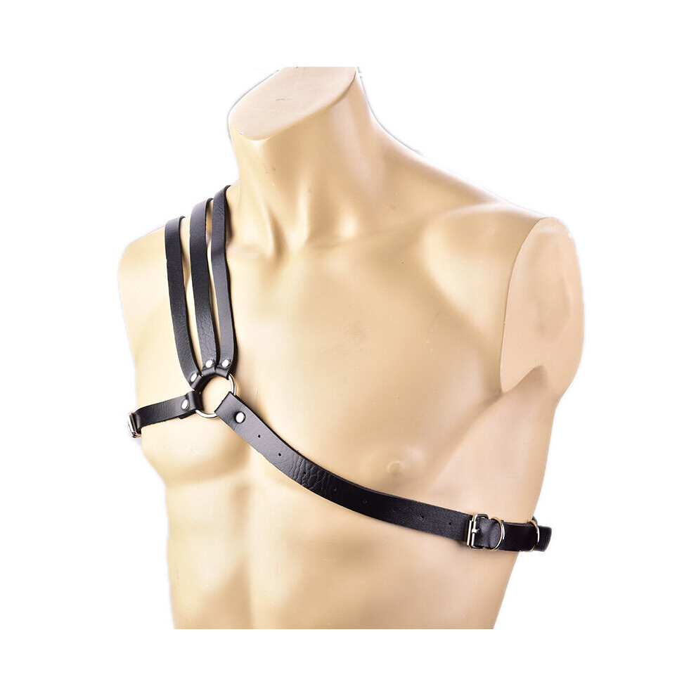 Men's Faux Leather Lingerie Harness Bondage Erotic Rivet Chest Belts Adjustable