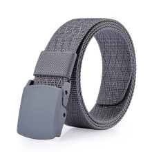 (Gray White-120cm) Men's Canvas Belt No Metal anti allergy Tactics Woven Belt Canvas Belt Boys Students Casual Pants Belts Breathable For Jeans
