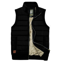 Autumn and Winter Casual Vest Men's Casual Thick Plus Velvet Stand-up Collar Warm Vest Men's Vest Solid