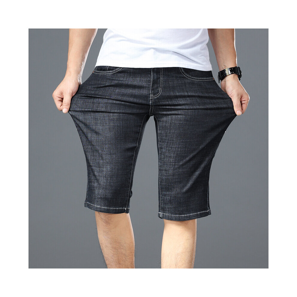 Summer Men's Denim Shorts Plus Size 42 44 46 Thin Elasticity Slim Business Casual Short Jeans Clothing-image-OPC-PBQY79Z-NEW
