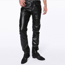 Men Leather Pants Casual Style Straight Motorcycle Pants Autumn Winter Pants Men Pantalon Homme PU Leather Trousers