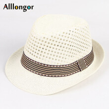 Parent-child Kids Boys Men Straw Hat Sun Protection Fedora Summer Breathable Sunhat Beach Cap