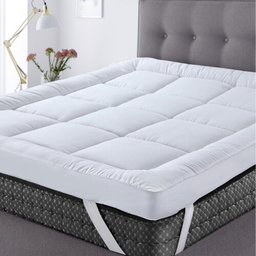 (5cm, Single) Hotel Quality Mattress Topper 10cm & 5cm Deep Thick