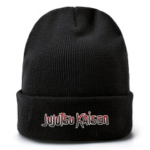 Anime Jujutsu Kaisen Kids Knitted Hats Men/Women Autumn Winter Outdoor Keep Warm Knit Hat Cartoon Printing Wool Bouncy Cap