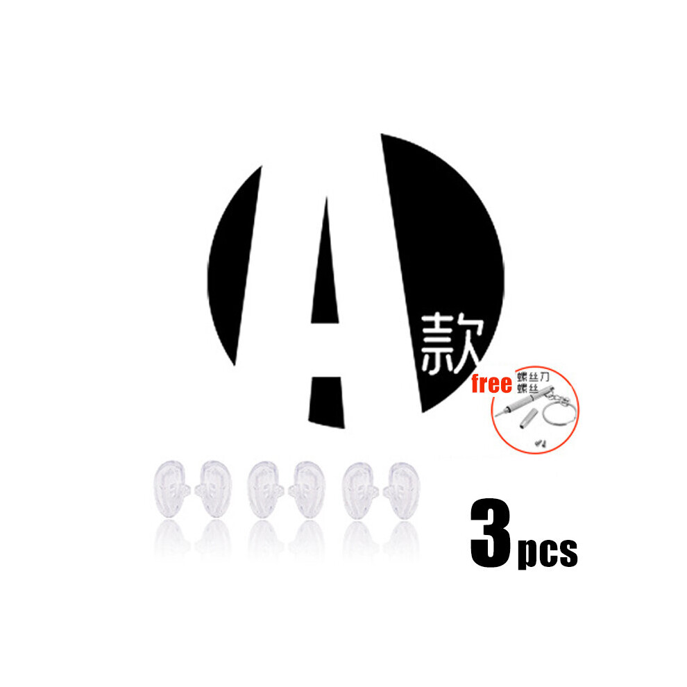 White 3Pairs/Lot Silicone Eyeglass Sunglasses Spectacles Screw On Airbag Nosepads Repair Tool Eyewear Accessories 3 Size To Choose