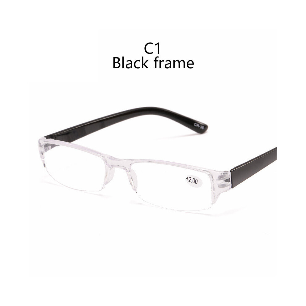 Ultralight Transparent Resin Lens Plastic Colorful Red Leg Mirror Eyewear Reading Glasses Men Women Rimless Presbyopic Glasses