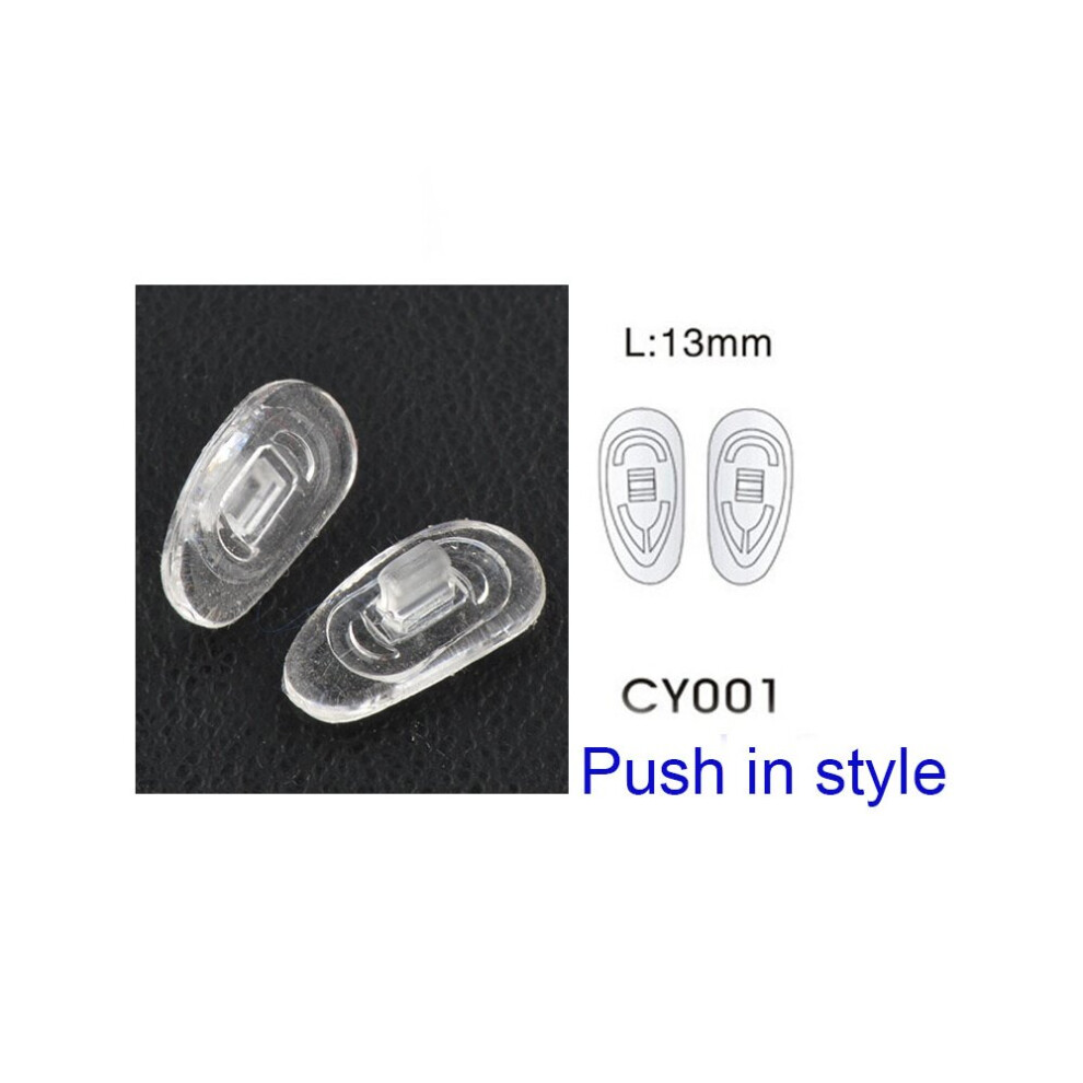 White 500Pcs Push In Type Eyeglasses Glasses Silicone Nose Pads Various Types Sizes Eyewear Accessory Part