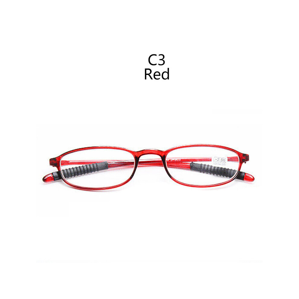 Ultralight TR90 Small Frame Reading Glasses Vintage HD Presbyopic Magnifier Non-slip Rubber Leg Eyewear +1.0 +4.0
