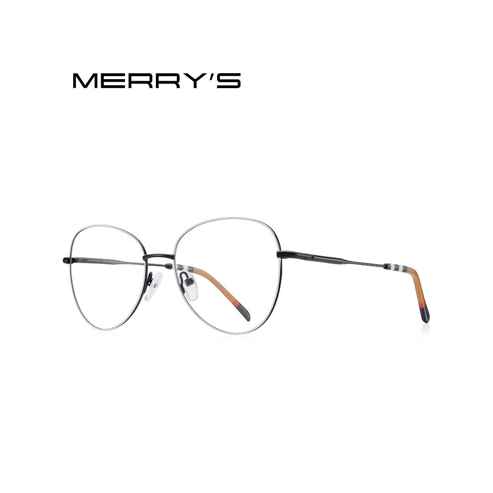 MERRYS Women Classic Titanium Alloy Retro Oval Glasses Frames Frame Eyeglasses Ultralight Frame S2702