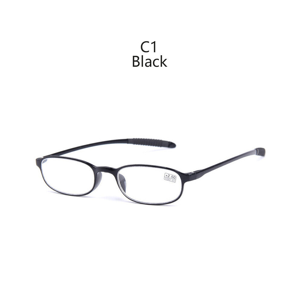 Ultralight TR90 Small Frame Reading Glasses Vintage HD Presbyopic Magnifier Non-slip Rubber Leg Eyewear +1.0 +4.0