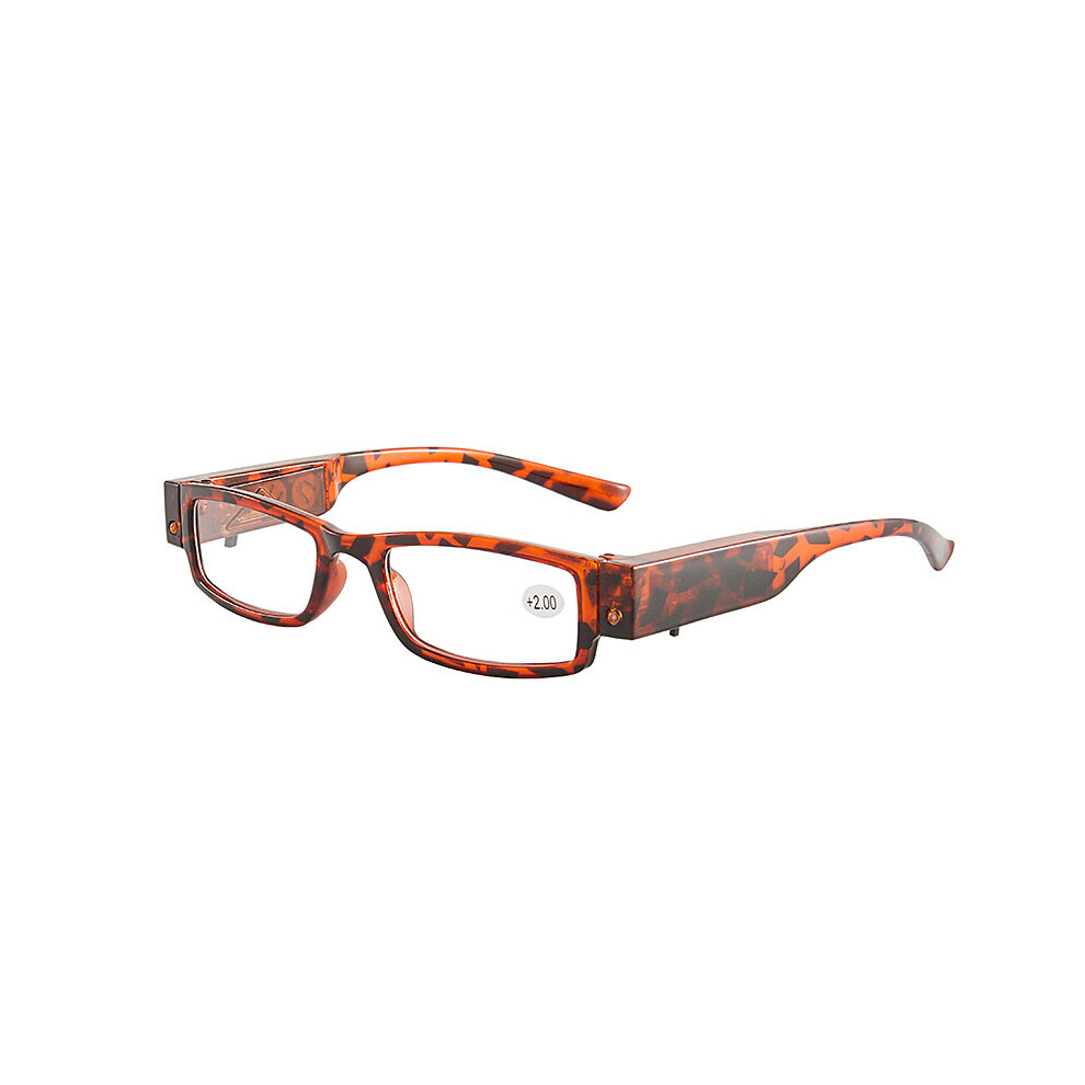 Multicoloured Led Lighted Reading Glasses Men Retro Lighted Presbyopia Eyewear Diopters +1+1.5+2+2.5+3+3.5+4 Gafas De Lectura