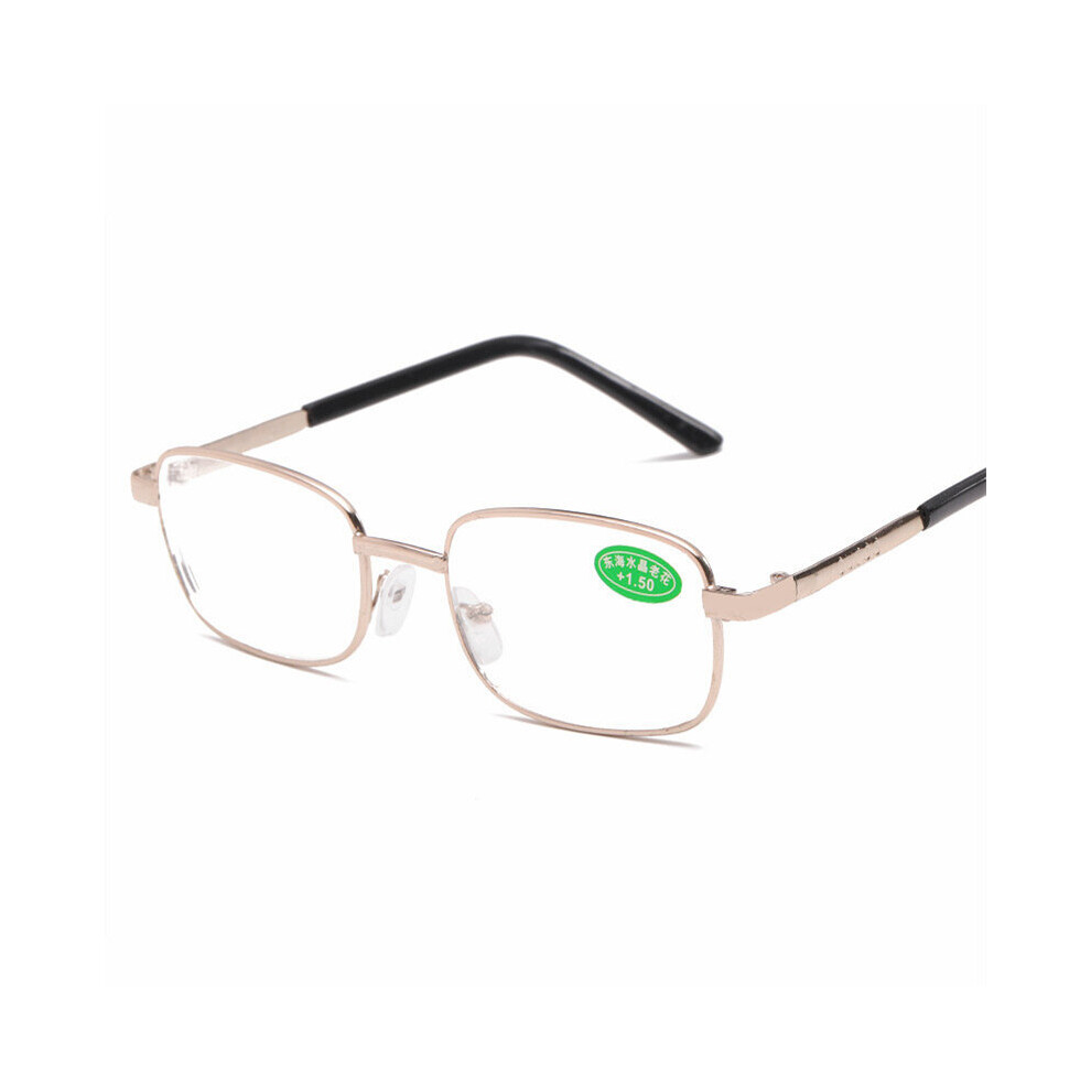 Real Glass Lens Reading Glasses Men Women Square Full Frame Presbyopic Glasses Anti-Scratch Diopter Eyewear +1.5 2.0 2.5-image-OPC-PBR8BPV-NEW