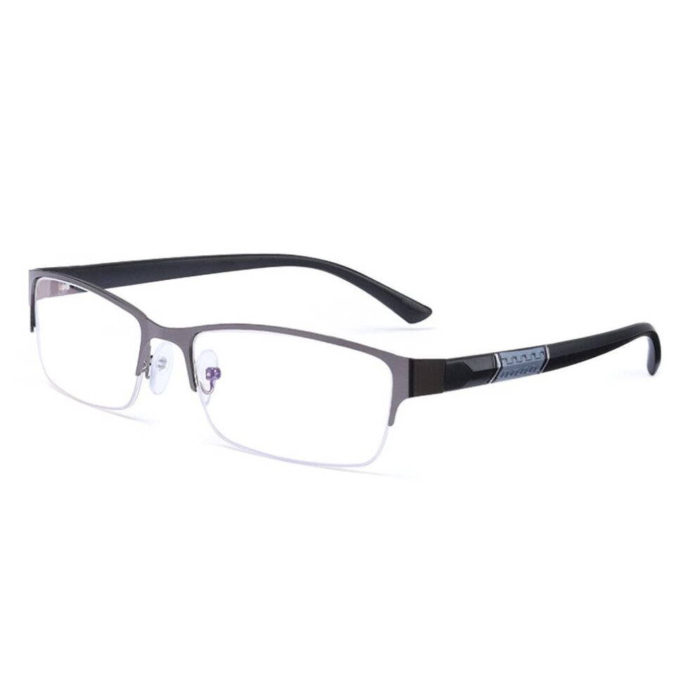 Multicoloured Men's Metal Half Frame Reading Glasses For Business Office Eyewear Anti Glare/Eye Strain/Uv Spring Hinge Computer Eyeglasses