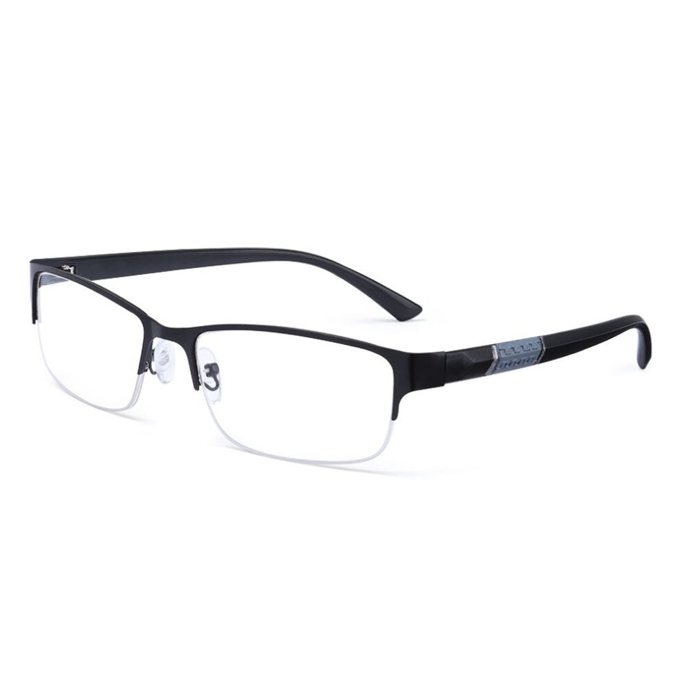 Multicoloured Men's Metal Half Frame Reading Glasses For Business Office Eyewear Anti Glare/Eye Strain/Uv Spring Hinge Computer Eyeglasses