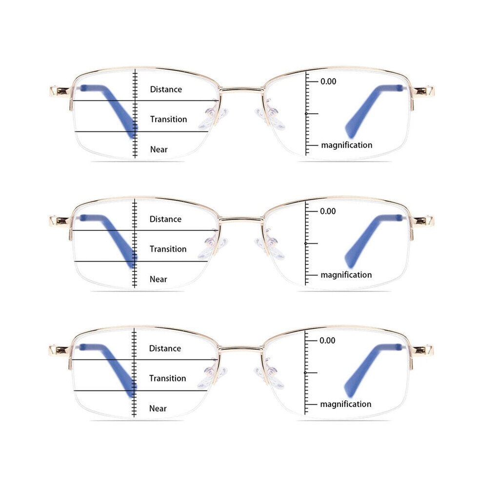 Multicoloured 3 Pack Smart Bifocal Progressive Reading Glasses Men Women Anti-Blue Light Multifocal Presbyopia Eyewear 1.0 To 4.0