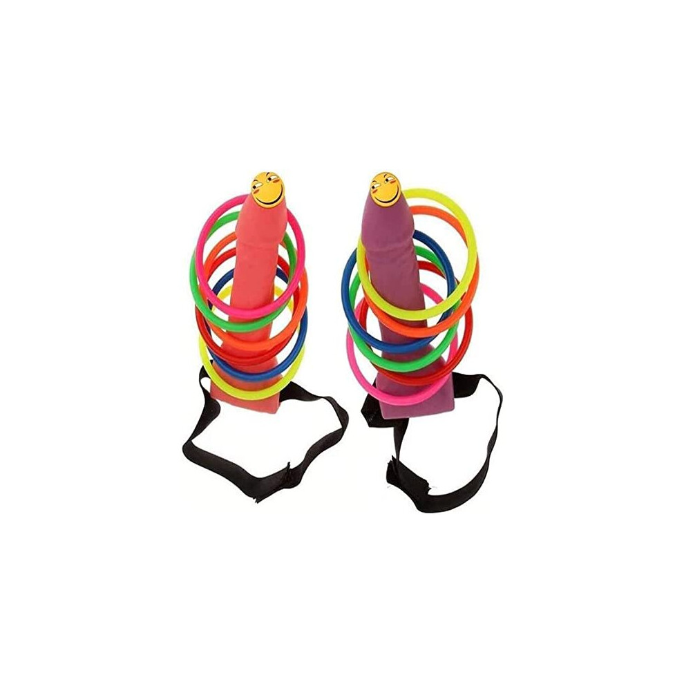 2Pcs Bachelorette Party Favor Night Party Ring Toss Game Party Games Hen Girls Night Novelty Props Adult Simulation Shaped Toss Game