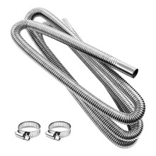 Exhaust Hose for Power Generator 300 cm, Car Stainless Steel Exhaust Pipe, Fuel Tank Exhaust Pipe Auxiliary Heater, Exhaust Pipe Pipes with 2 Clamps