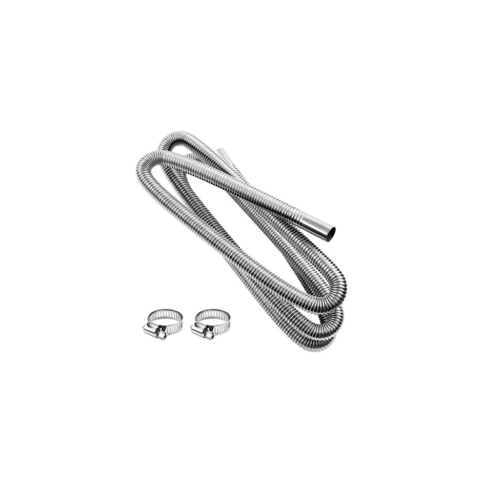 Exhaust Hose for Power Generator 300 cm, Car Stainless Steel Exhaust Pipe, Fuel Tank Exhaust Pipe Auxiliary Heater, Exhaust Pipe Pipes with 2 Clamps