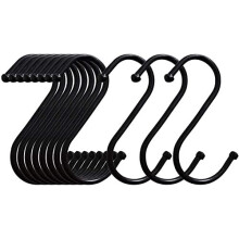 S-Shaped Hooks 24 Pack 3.2 Inches Black Heavy Metal S-Shaped Hooks Suitable for Kitchen Bathroom Office Garden or Outdoor Activities