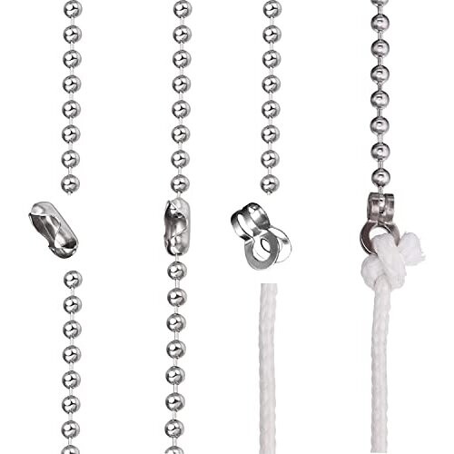 2 PCS Bathroom Light Pull Light Pull Chain Extension with Ball Chain 100 cm Bathroom Toilet Light/Ceiling Light Fan Switch/Blind Cord Pull Handle - 2
