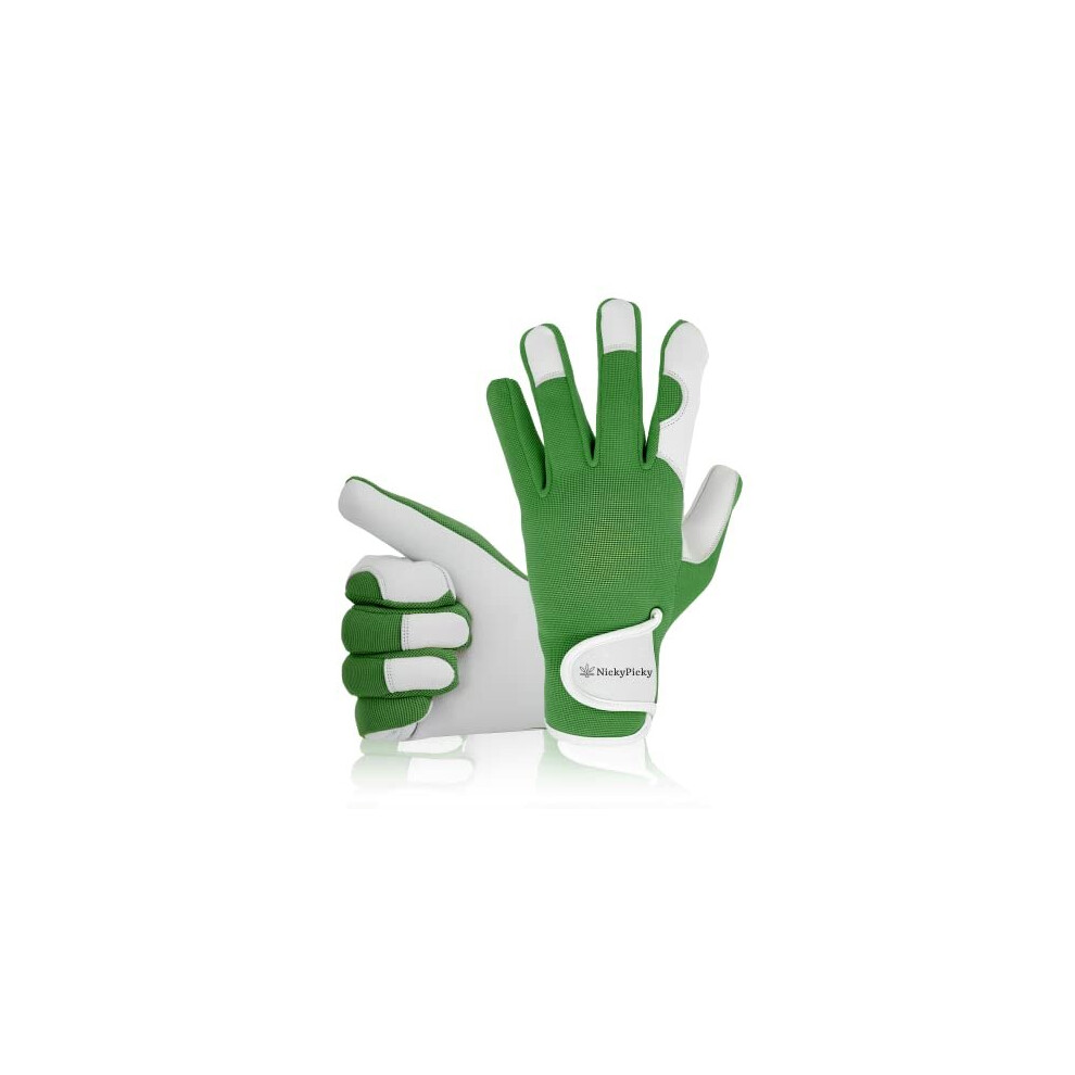 Leather Gardening Gloves for Women & Men - Multi-Purpose Safety Garden Gloves for Women - Thorn Proof Ladies Gardening Gloves - Durable and Trendy