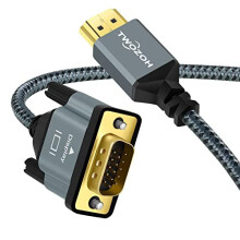 HDMI to VGA Cable 2M. Aluminum alloy shell Nylon Braided & Gold-Plated Support 1080P/60HZ