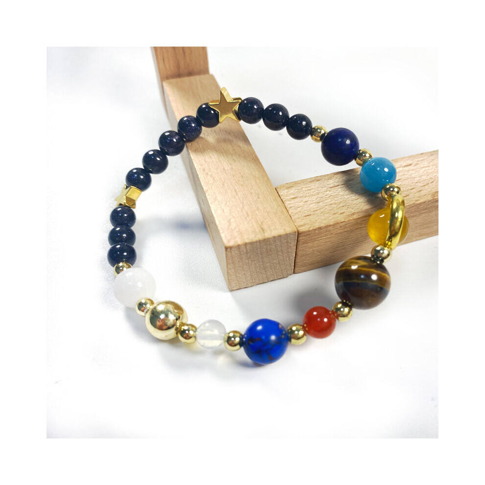 Universe Galaxy Eight Planets Solar System Guardian Star Natural Stone Beads Bracelet-image-OPC-PBRD9T9-NEW