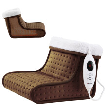 AREBOS Foot Warmer |Electric Foot Heater |Automatic Switch-Off & overheating Protection |incl. LED Remote Control |Micro-Plush Material | Brown
