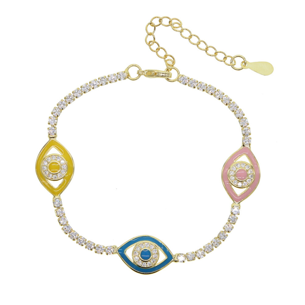 women jewelry Neon enamel colorful evil eye charm tennis chain eye bracelet-image-OPC-PBRDFM7-NEW