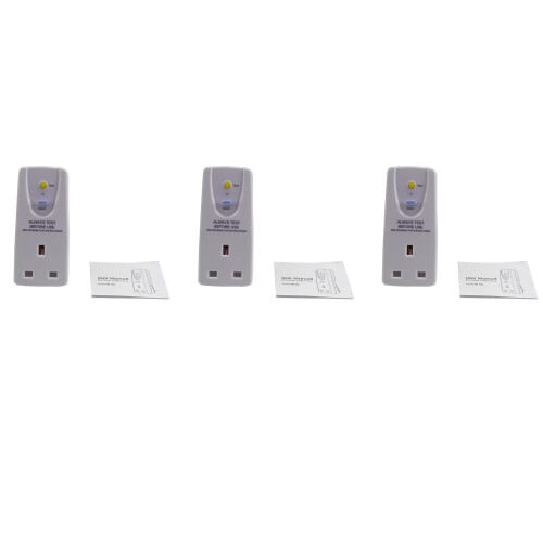 3X Uk Plug 13A Gfci Leakage Protection Plug Rcd Socket Home Circuit Breaker Cutout Switch- Uk Plug
