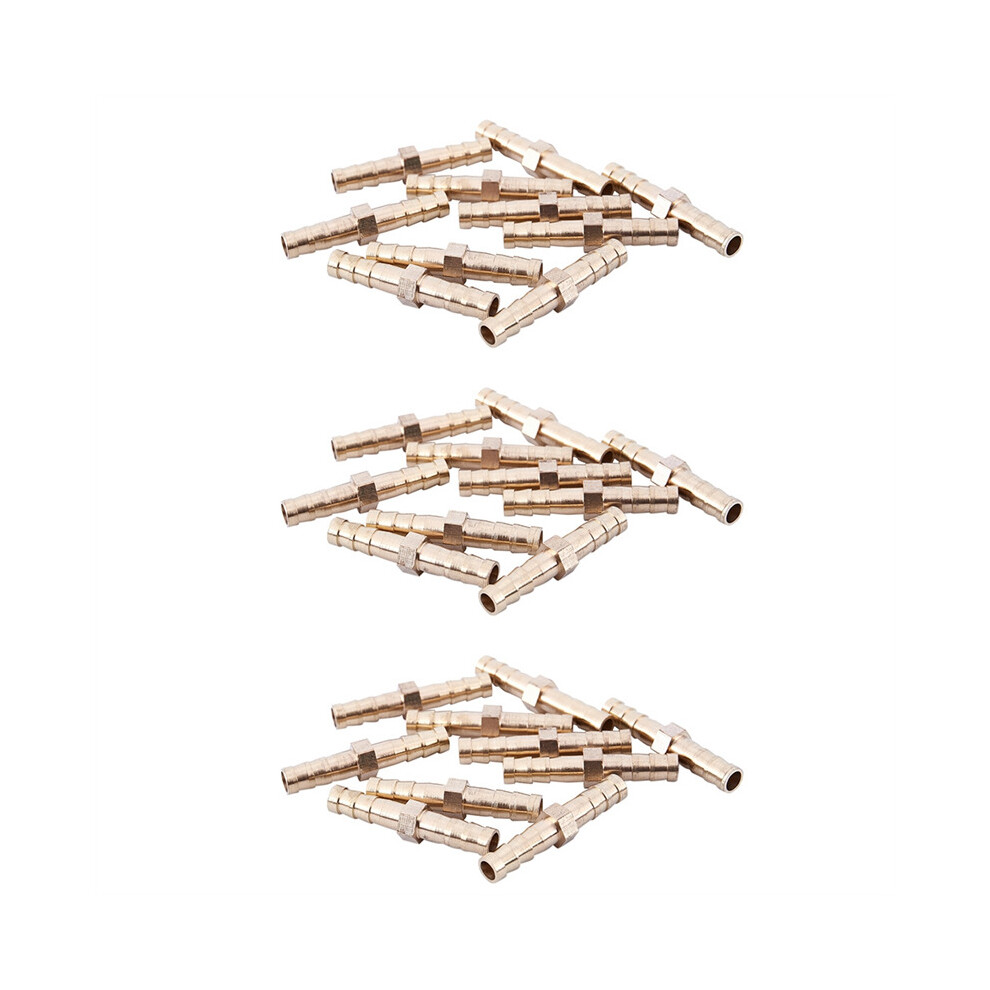30 Pieces Brass 6 mm Straight for Hose Quick Coupling, Golden 