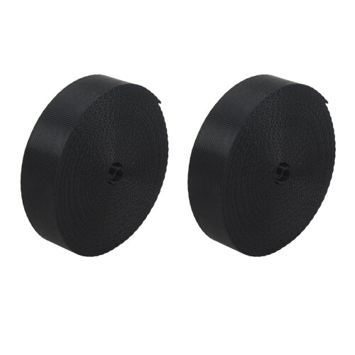 2X Black 10 Yards Nylon Webbing Tape Multi-Use Strap Strapping (25mm) Width