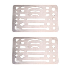2X Stainless Steel 27 Patterns Erasing Drawing Drafting Tool Shield